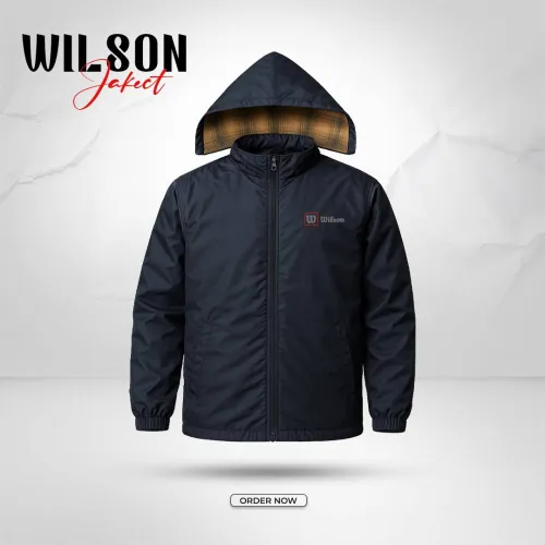 101- Hooded Windbreaker With Inner Padding – Black (উইলসন জ্যাকেট – ব্ল্যাক)